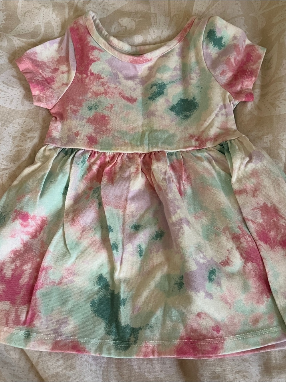 Cat & Jack Pastel Tie-Dye Short Sleeve Dress - Pink, Mint & Lavender